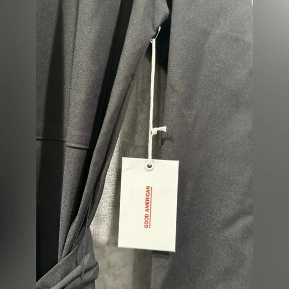 GOOD AMERICAN Black Stretch Cotton Poplin Shirt-Dress Long Sleeve XL Size 4 - Picture 4 of 10